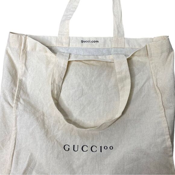 GUCCI 100 Canvas Cotton Reusable Tote Bag - Picture 2 of 4